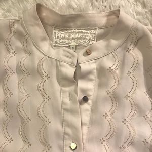 Cream Laser Cut Ruffle Blouse